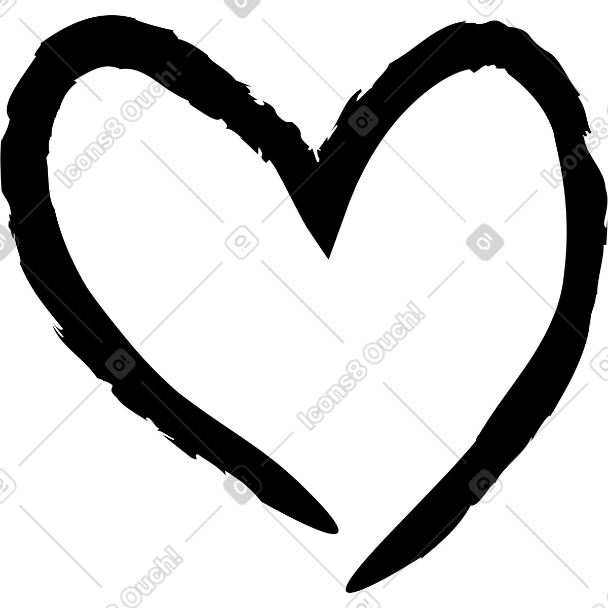 Black heart illustration in Twirl style download in PNG, SVG