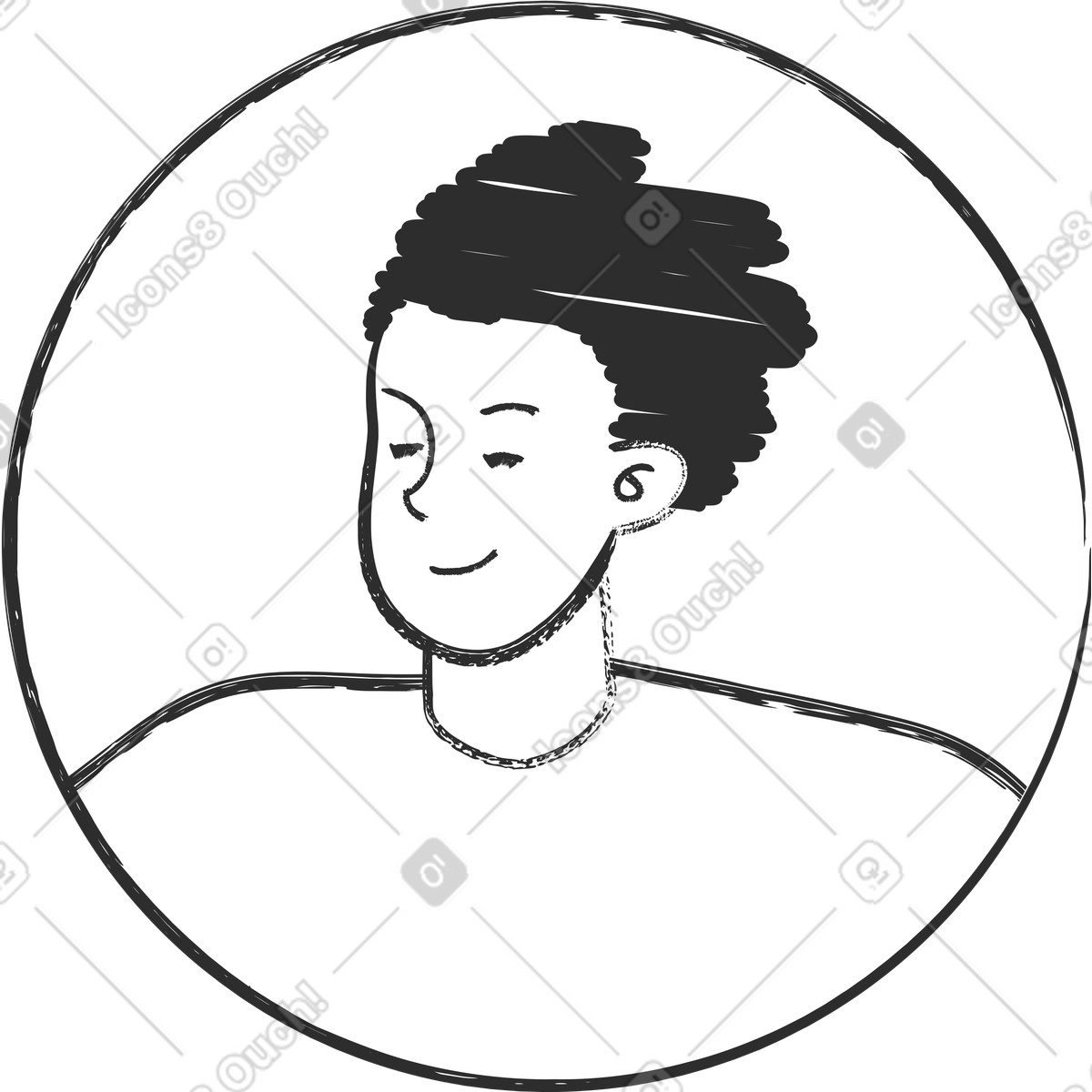 Ilustración Avatar de un hombre en estilo Graphite a descargar en PNG y SVG