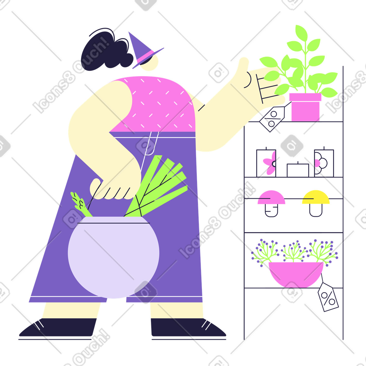 Die hexe ist im angebot-Illustration Mellow-Stil als Download in PNG, SVG