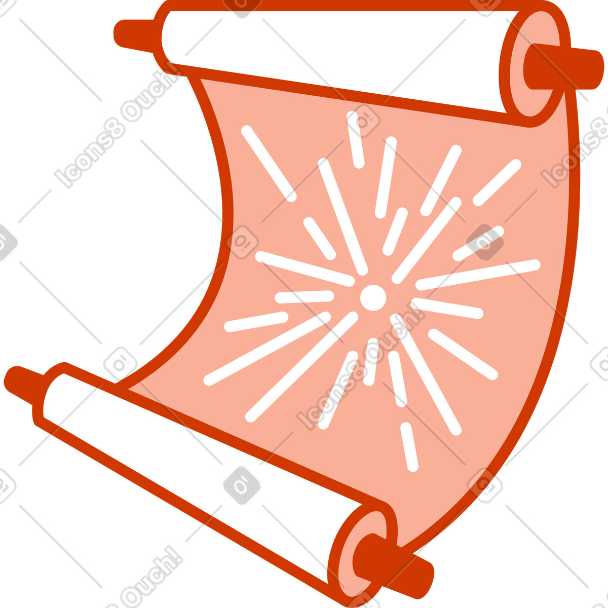 Chinese scroll depicting festive fireworks illustration in PNG, SVG