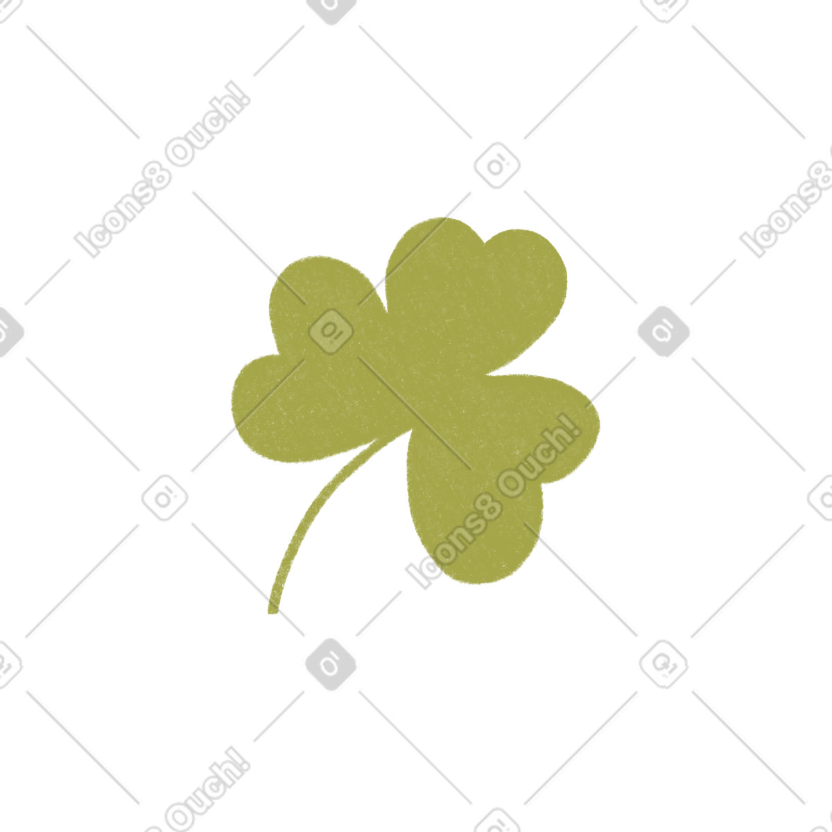 Ilustración Hoja de trébol verde en estilo Tutti a descargar en PNG y SVG