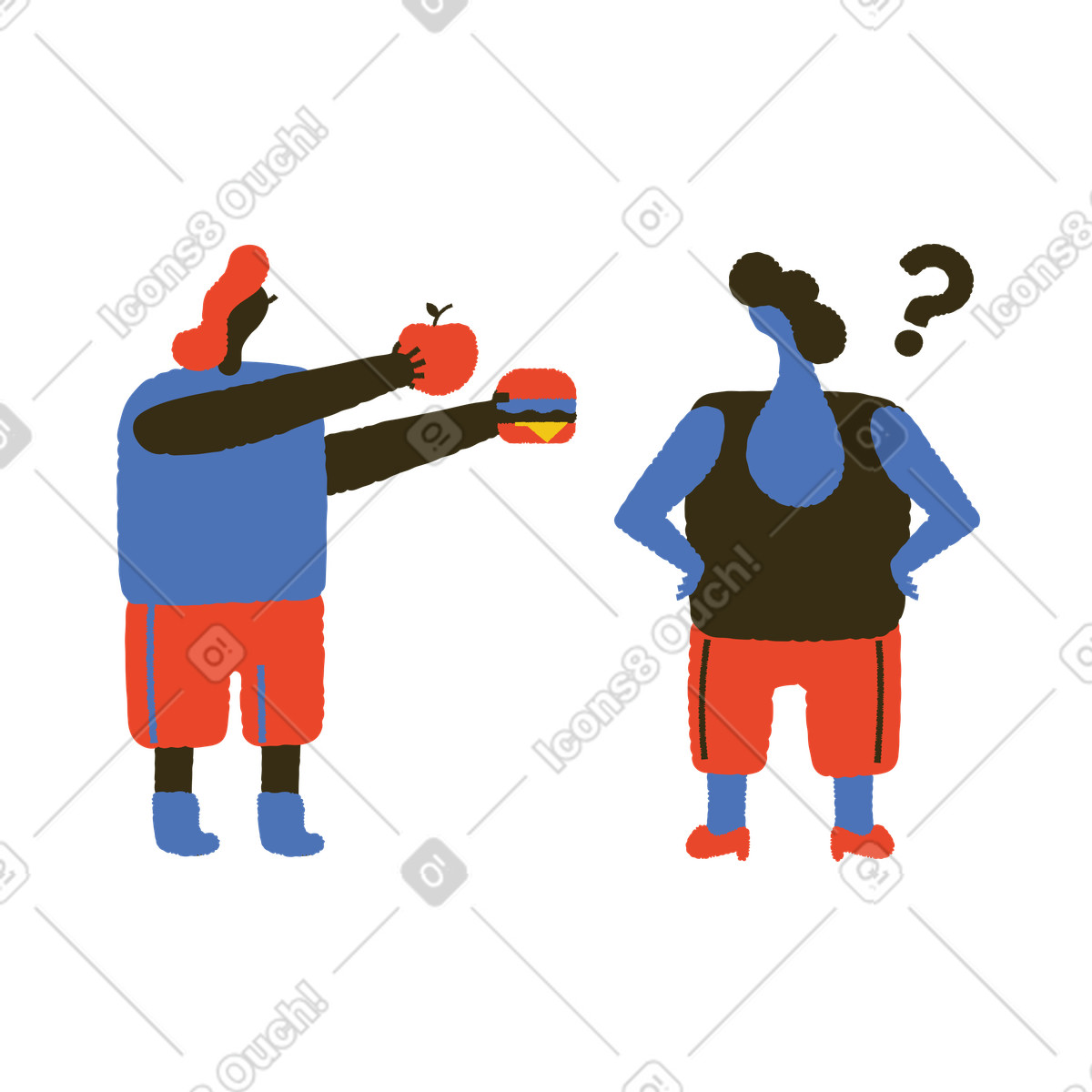 Ilustración ¿cual es tuyo? en estilo Bermuda a descargar en PNG y SVG