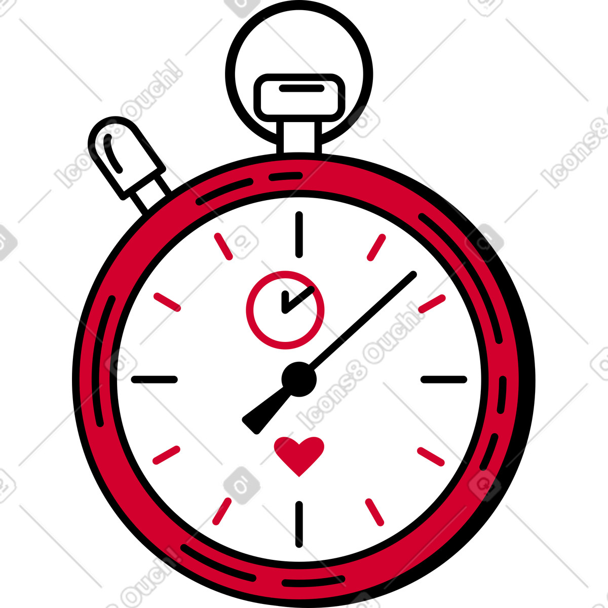 Timer illustration in Ruby style download in PNG, SVG