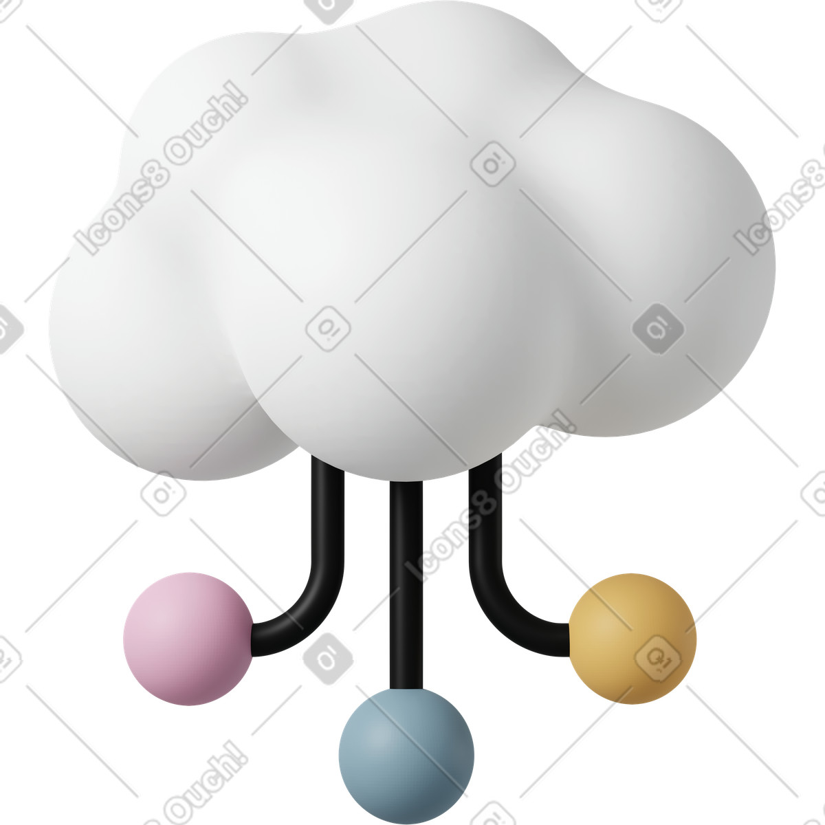 Ilustração de Cloud storage em no estilo 3D Casual life para baixar em PNG, SVG