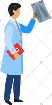 Doctor with x-ray image and patient-card PNG, SVG
