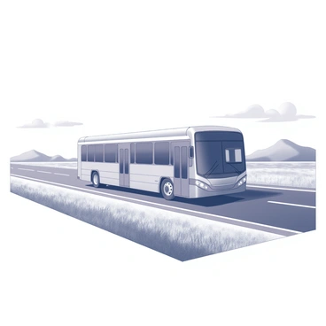 A sleek express bus cruising down an open highway