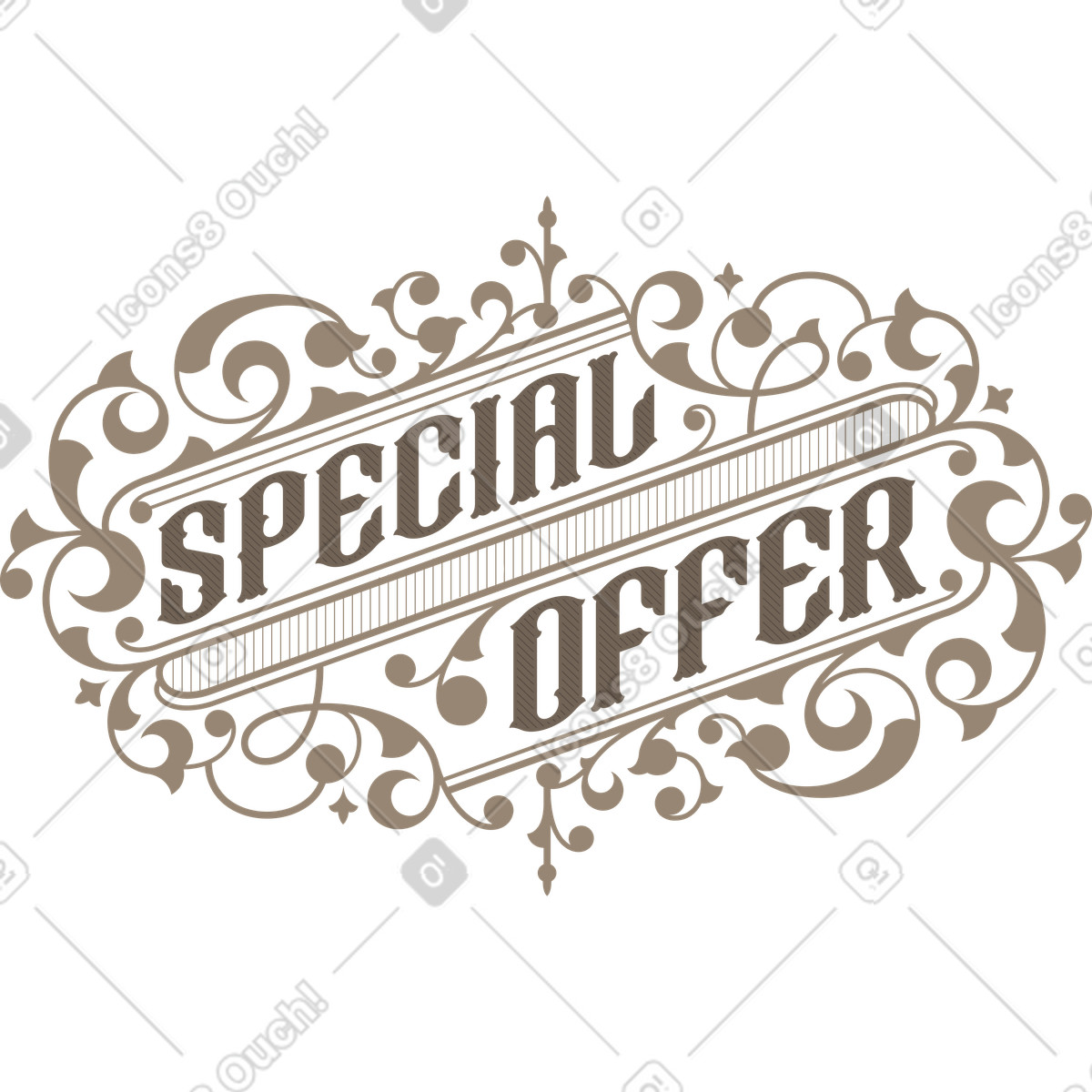Ilustración Texto de estilo vintage oferta especial letras en Lettering a descargar en PNG y SVG