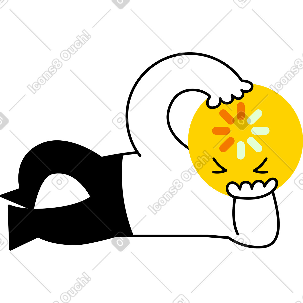 Character thinking illustration in Giggle style download in PNG, SVG