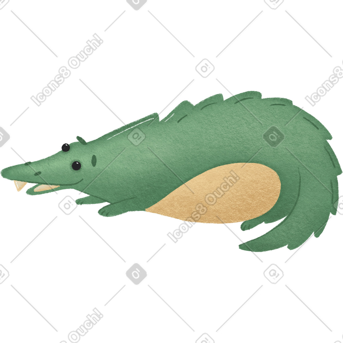 Krokodil-Illustration im Woolly-Stil als Download in PNG, SVG