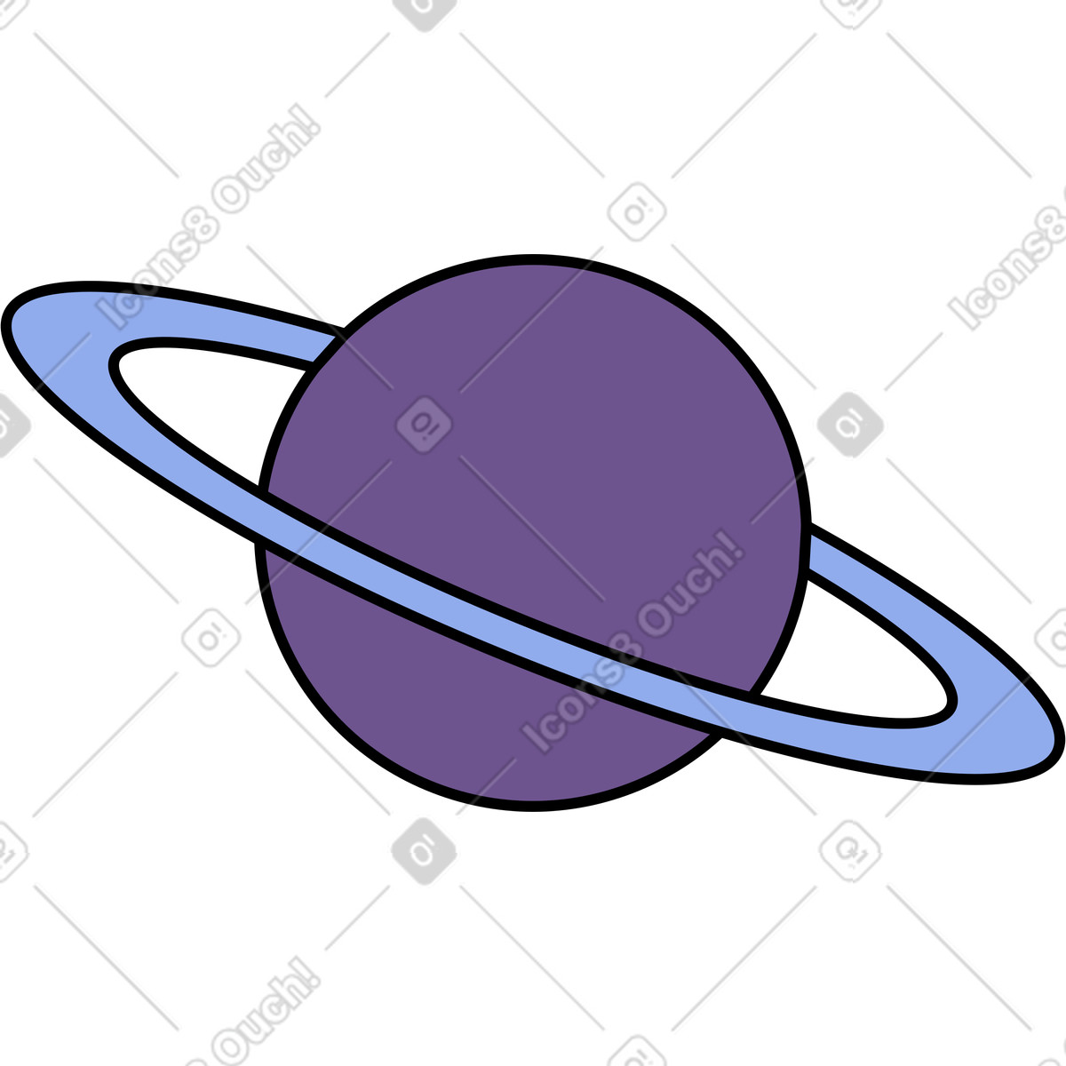 Saturn-Illustration im Bloom-Stil als Download in PNG, SVG