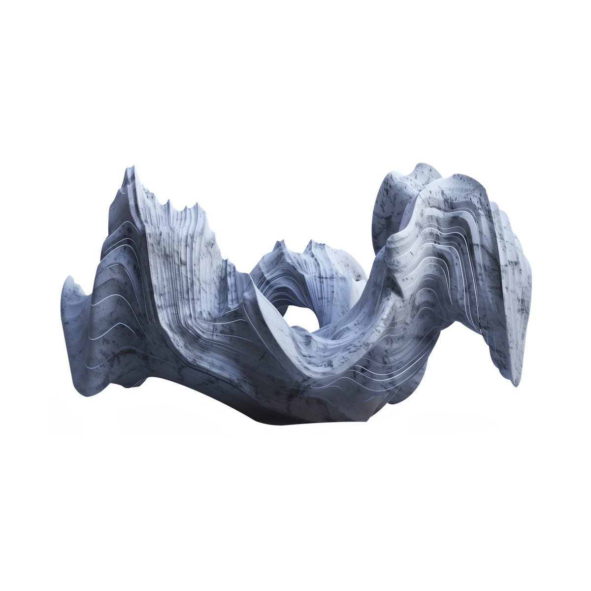 Biomorphic スタイルの Layered stone wave sculpture のイラストをPNG、SVG形式でダウンロード