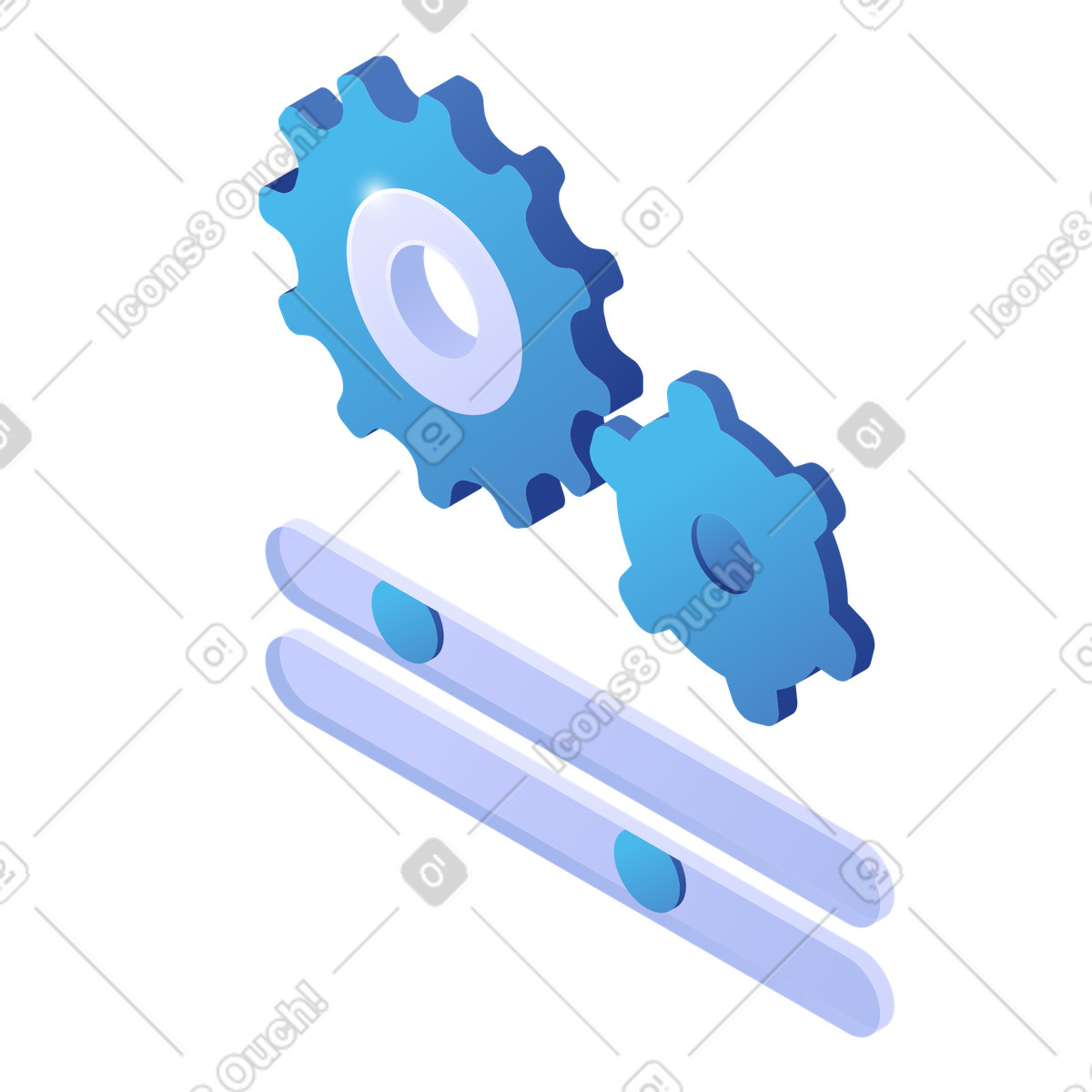 Illustration Engrenages et barres coulissantes, réglage selon les préférences de l'utilisateur dans le style Quantum à télécharger aux formats PNG, SVG