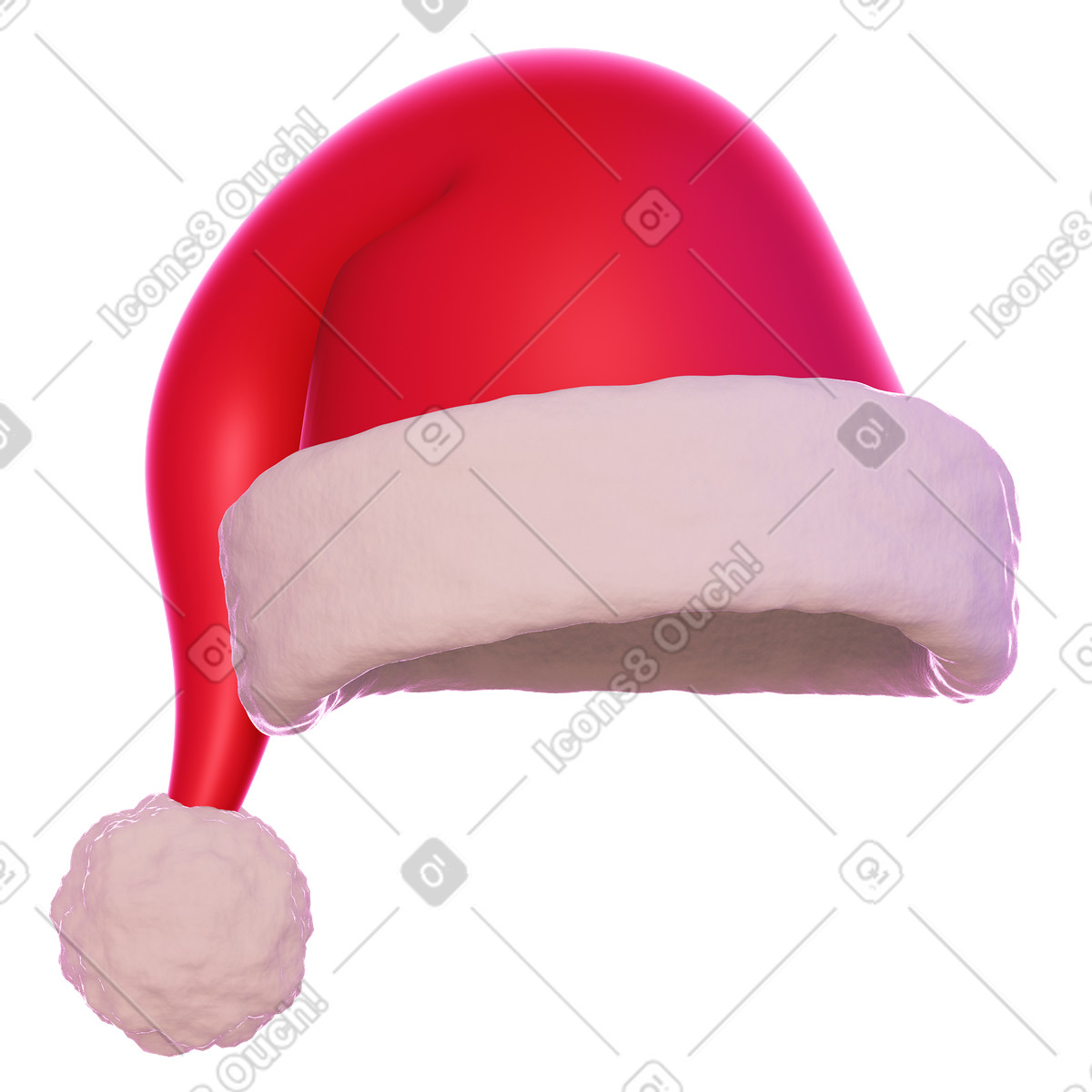 Ilustração de Chapéu papai noel em no estilo 3D Holidays para baixar em PNG, SVG