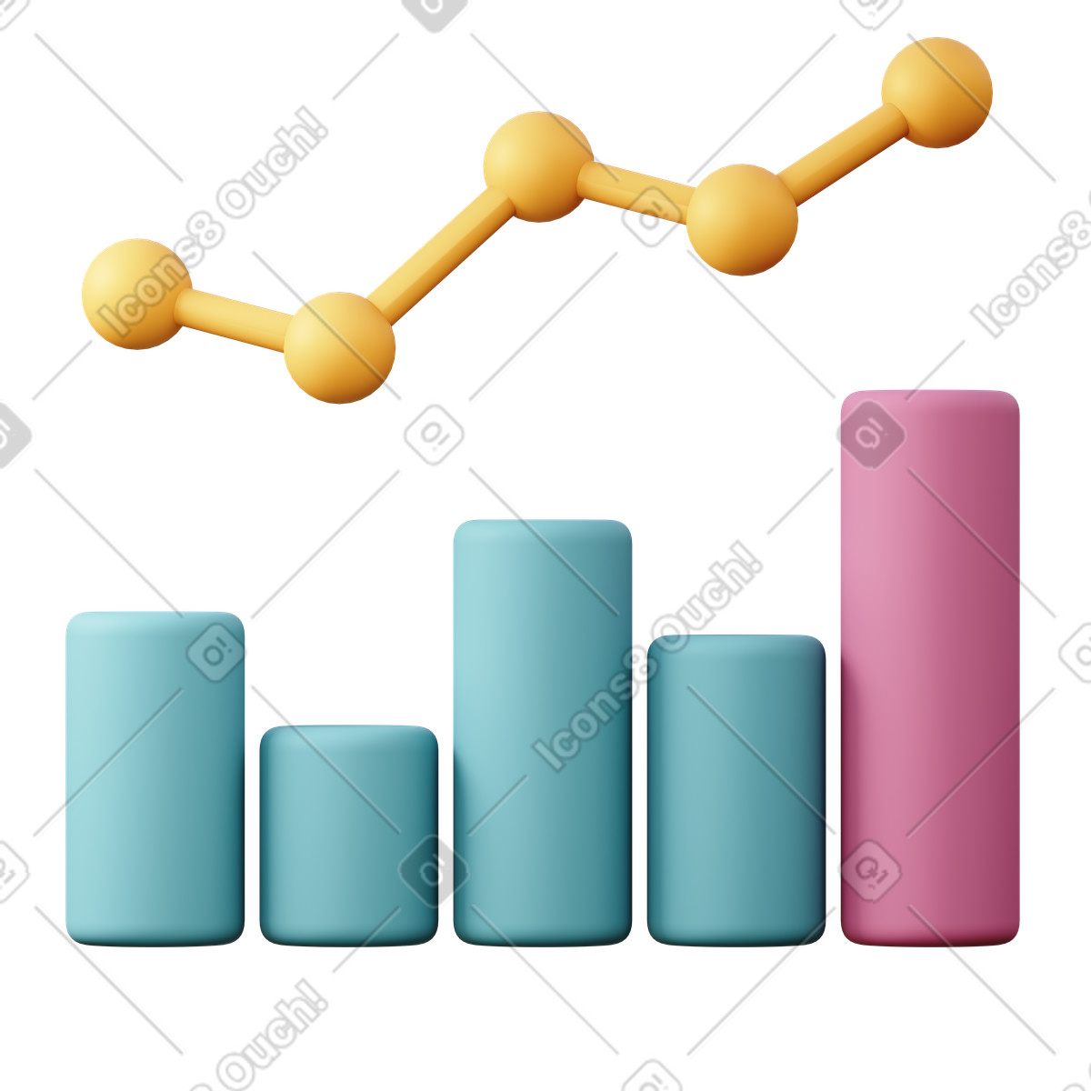 Ilustração de Gráfico combinação em no estilo 3D Sugary para baixar em PNG, SVG