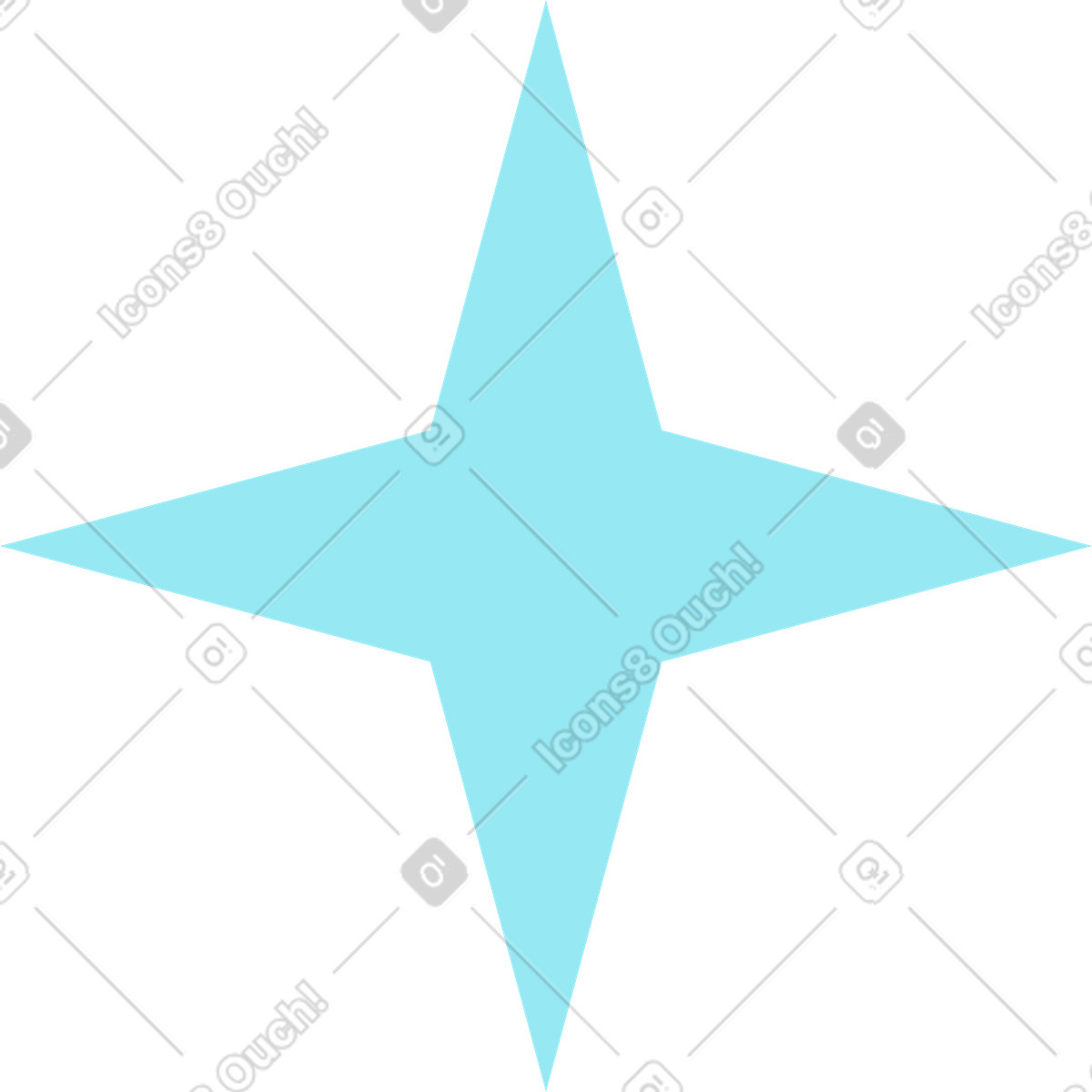 Blue star illustration in Florid style download in PNG, SVG