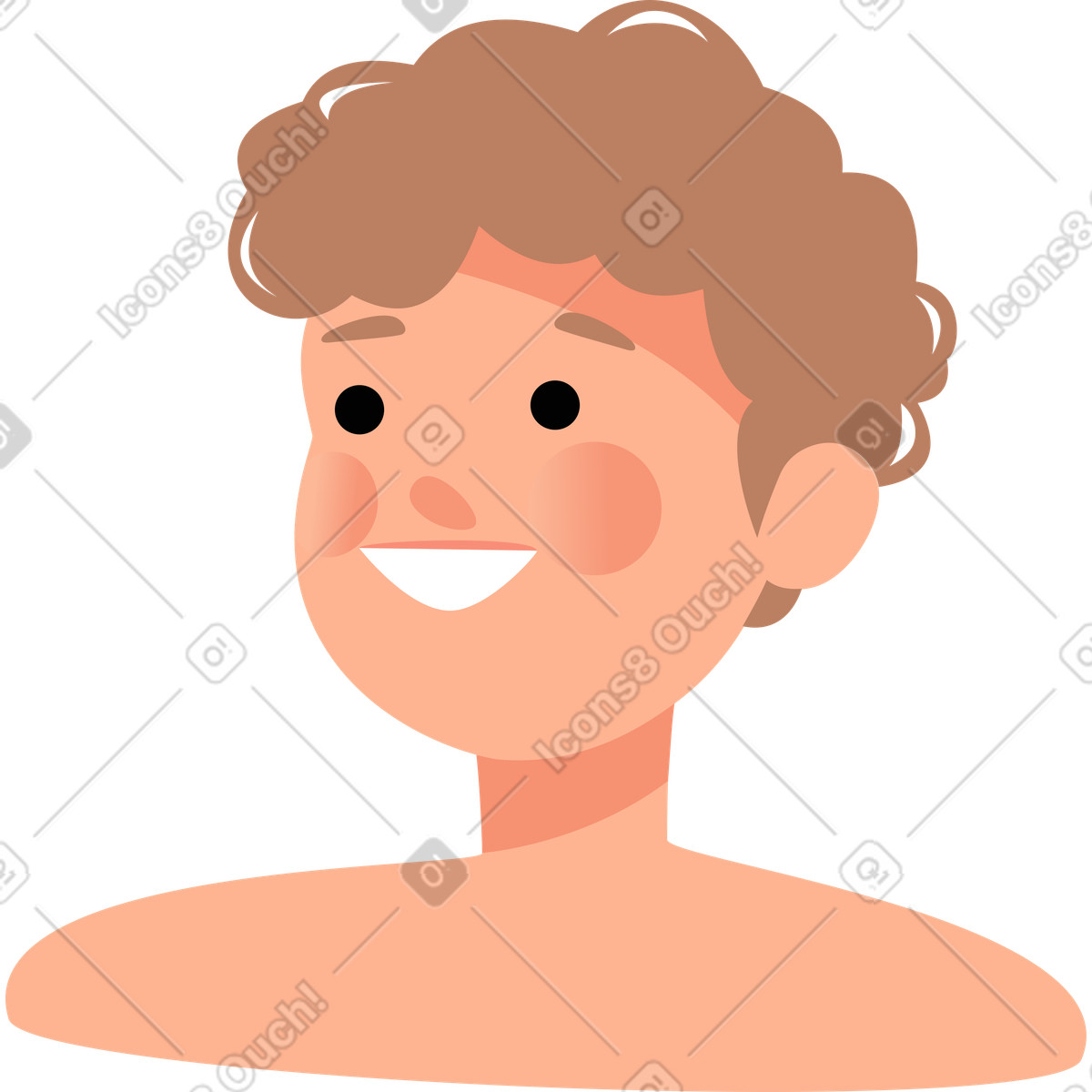 Lagom 스타일의 Pretty boy face 일러스트레이션 PNG, SVG 다운로드