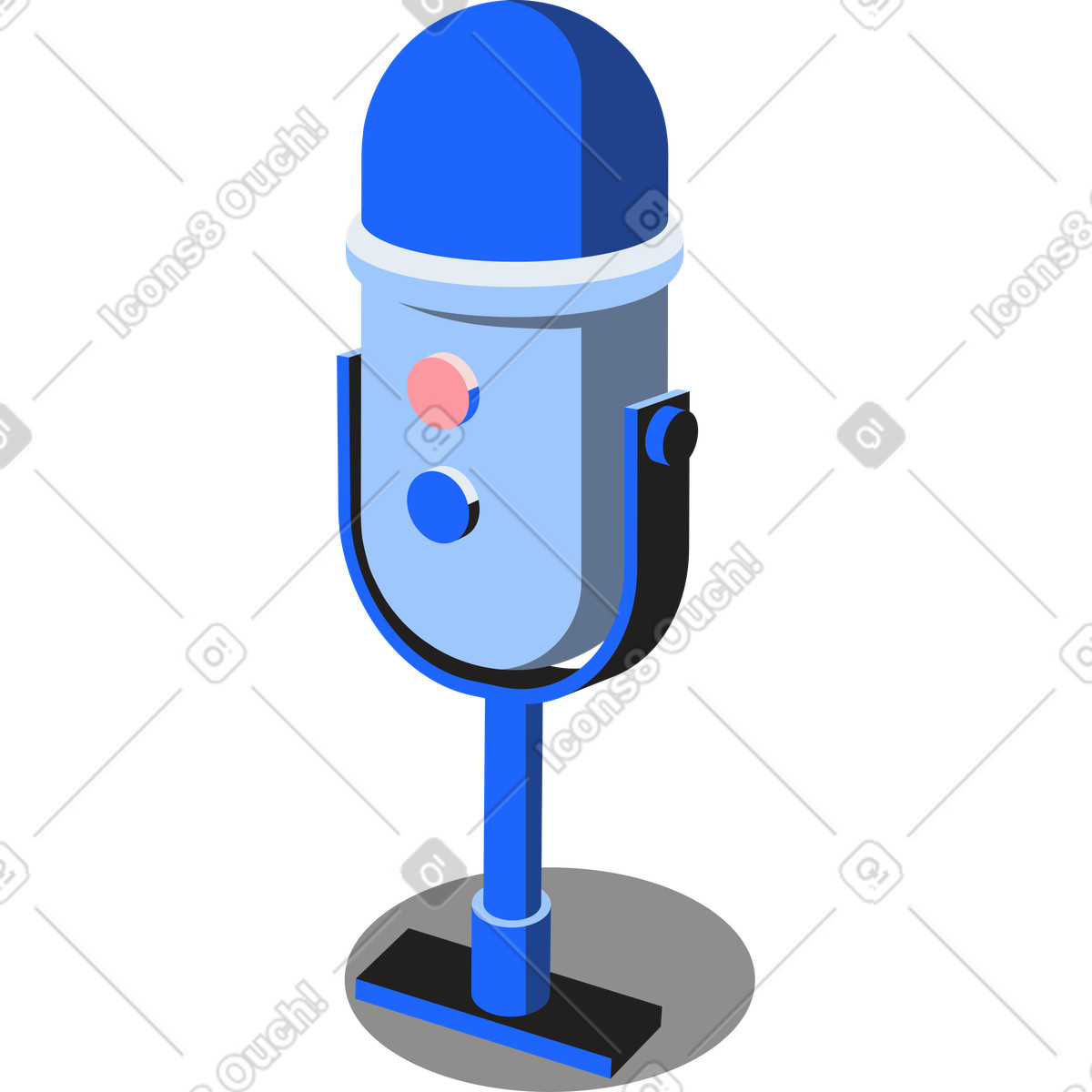 Mikrofon-Illustration im Editorial-Stil als Download in PNG, SVG