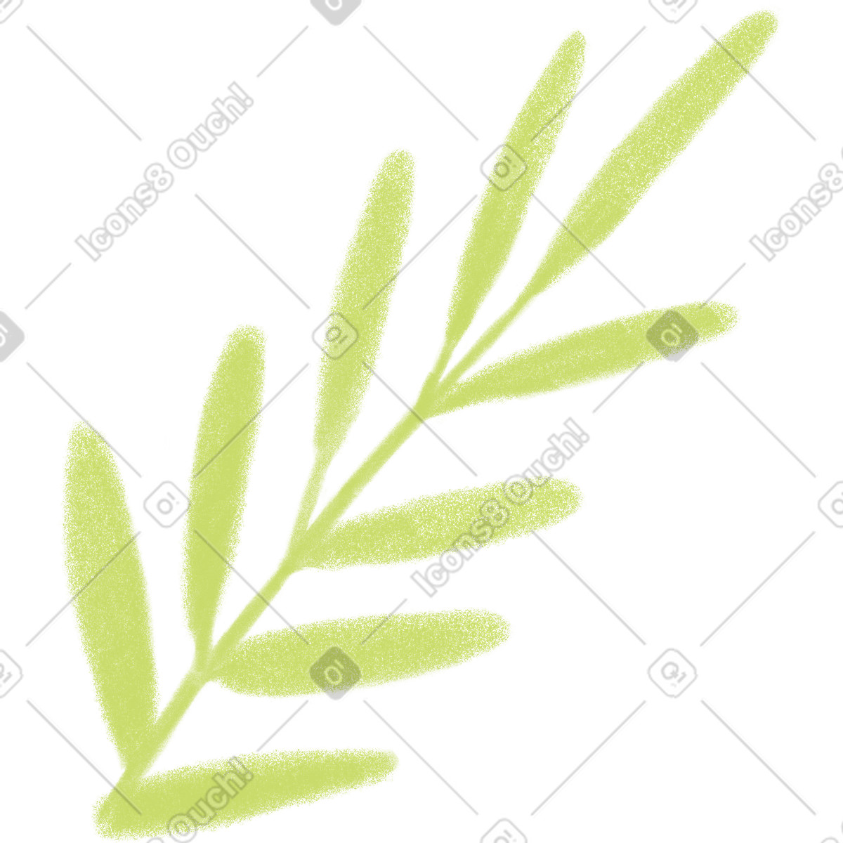Иллюстрация Green branch with leaves в стиле Doodle — скачать в форматах PNG, SVG