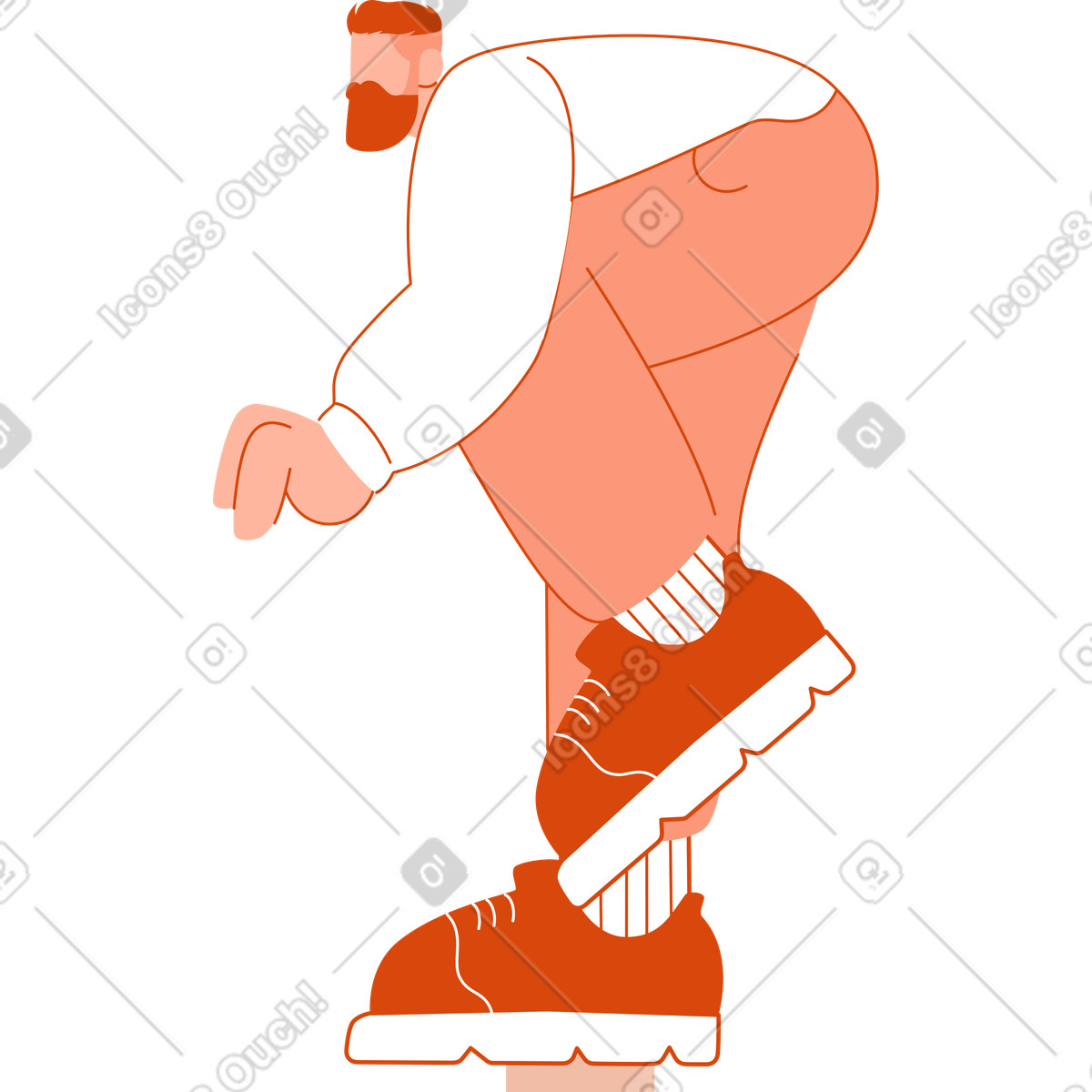 Ilustração de O homem está sentado em no estilo Orange para baixar em PNG, SVG