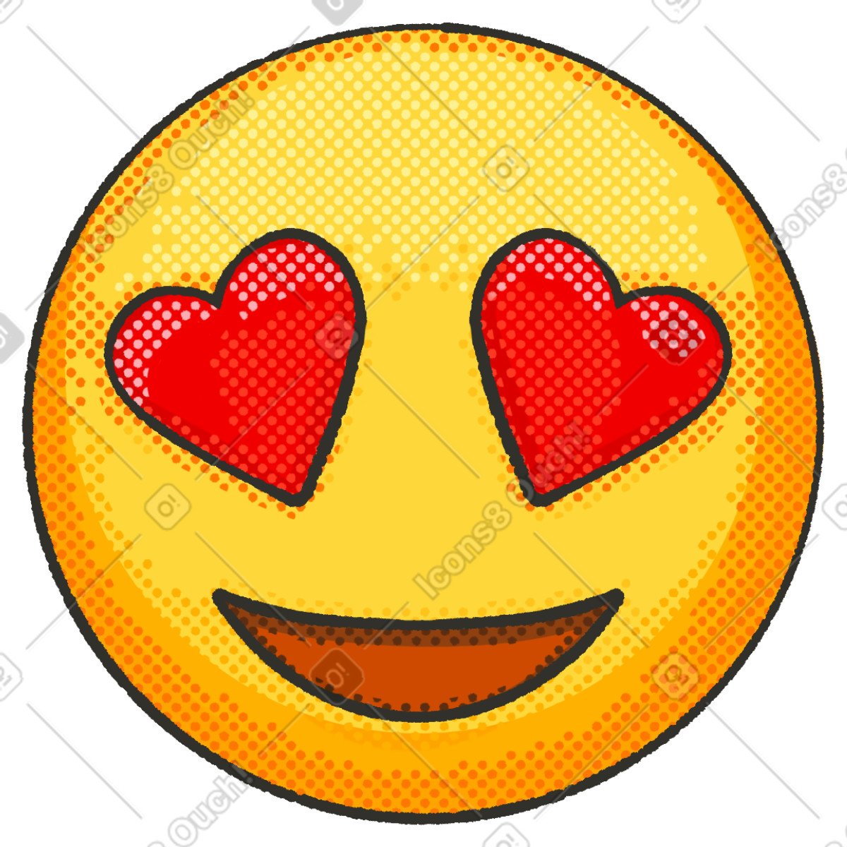 Ilustração de Emoji with heart-eyes em no estilo Dots para baixar em PNG, SVG