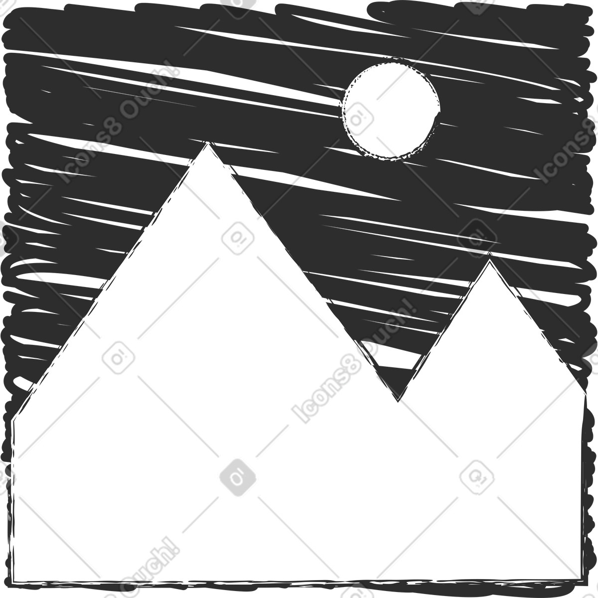 Ilustração de Quadrado com um ícone imagem em no estilo Graphite para baixar em PNG, SVG