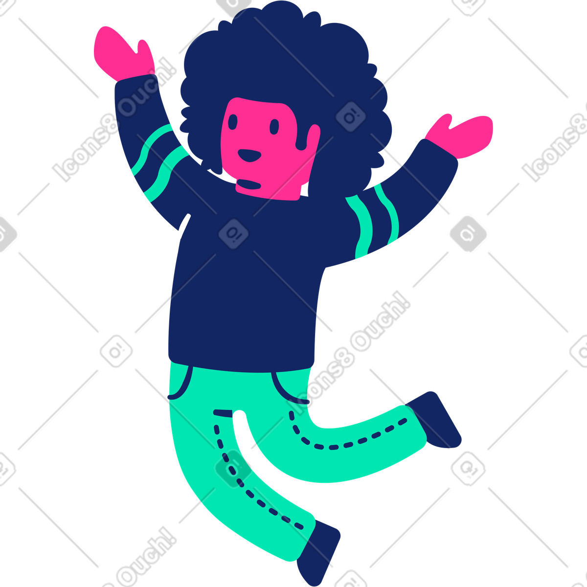 下载 Cyborg 风格的 男子跳 插画，支持 PNG、SVG 格式