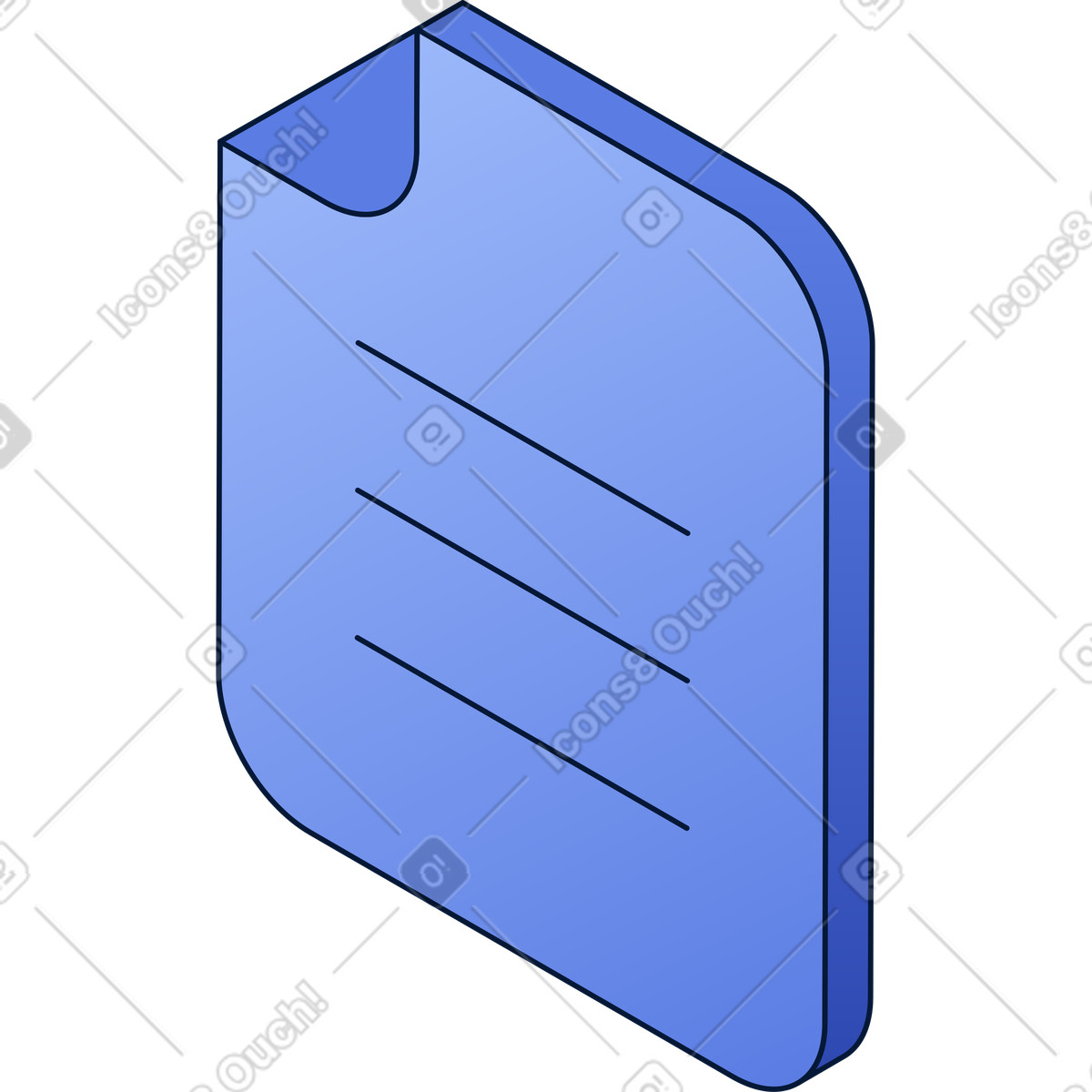 Illustration Document isométrique dans le style Neat à télécharger aux formats PNG, SVG