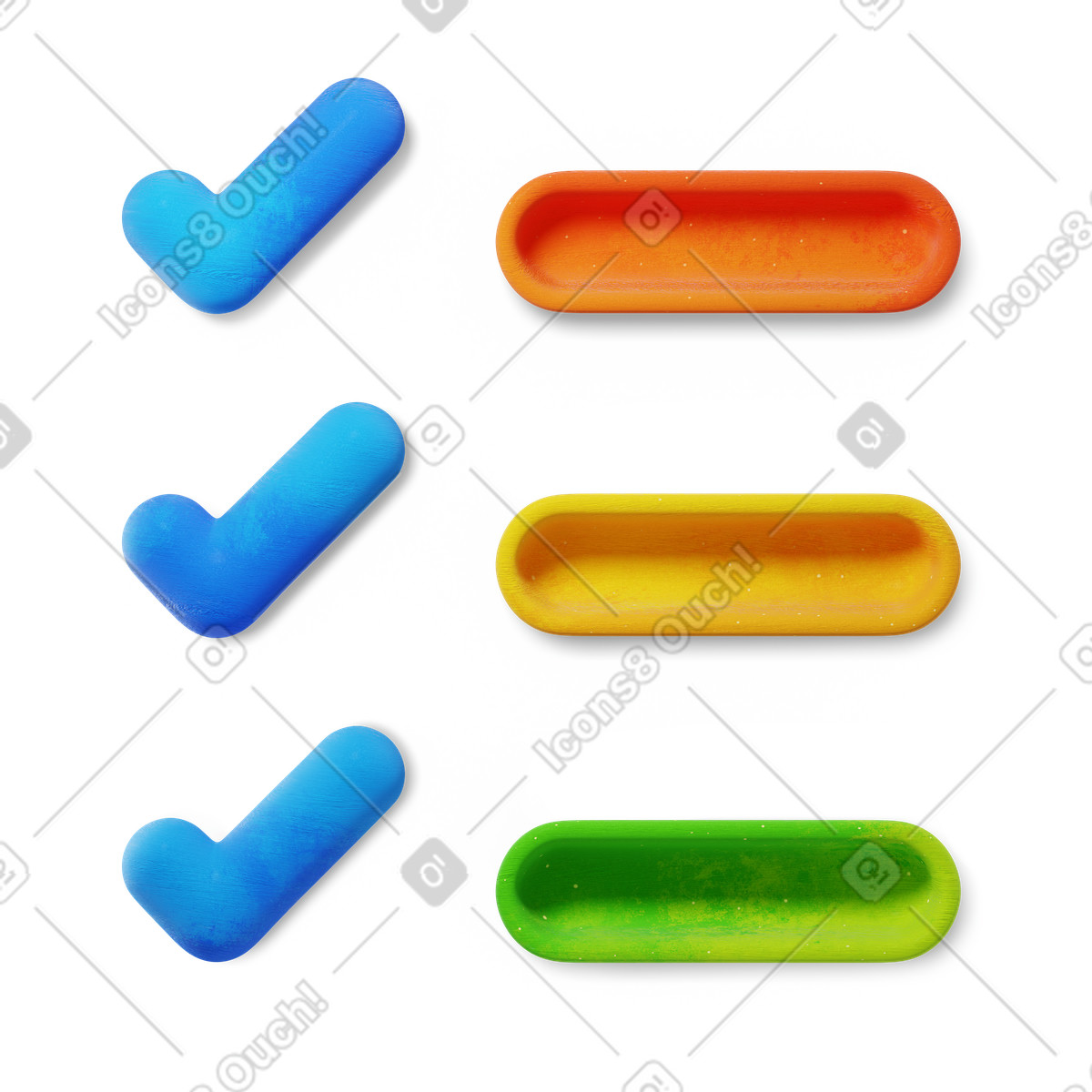 Ilustración Colorful to do list with checkmarked completed tasks en estilo 3D Microsoft Fluent illustration a descargar en PNG y SVG