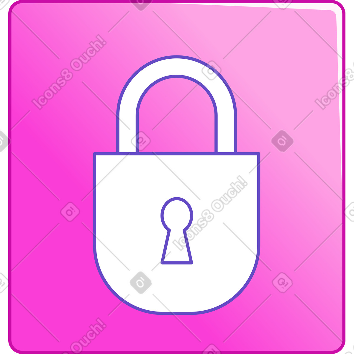 下载 Rainbow 风格的 锁 插画，支持 PNG、SVG 格式