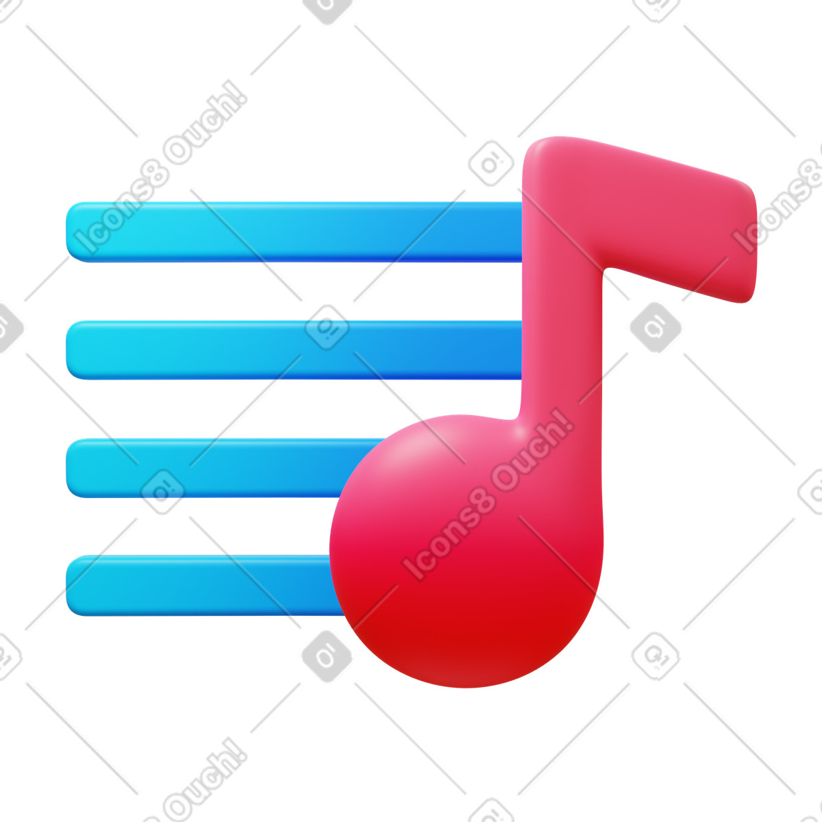 3D Fluency スタイルの Playlist のイラストをPNG、SVG形式でダウンロード
