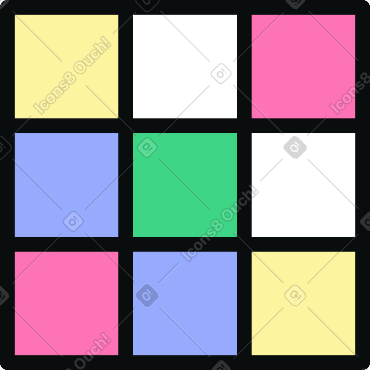 Illustration Rubik's cube dans le style Teko à télécharger aux formats PNG, SVG