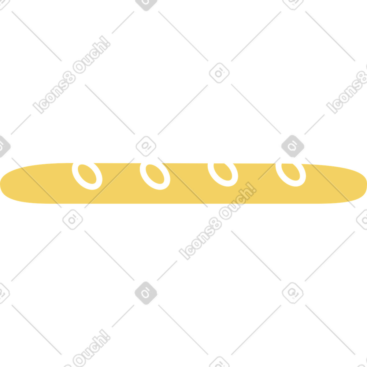 Baguette illustration in Macaroni style download in PNG, SVG