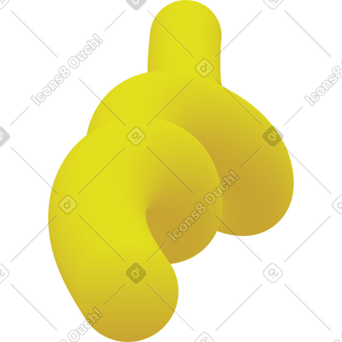 Illustration Yellow curved shape dans le style Forms à télécharger aux formats PNG, SVG