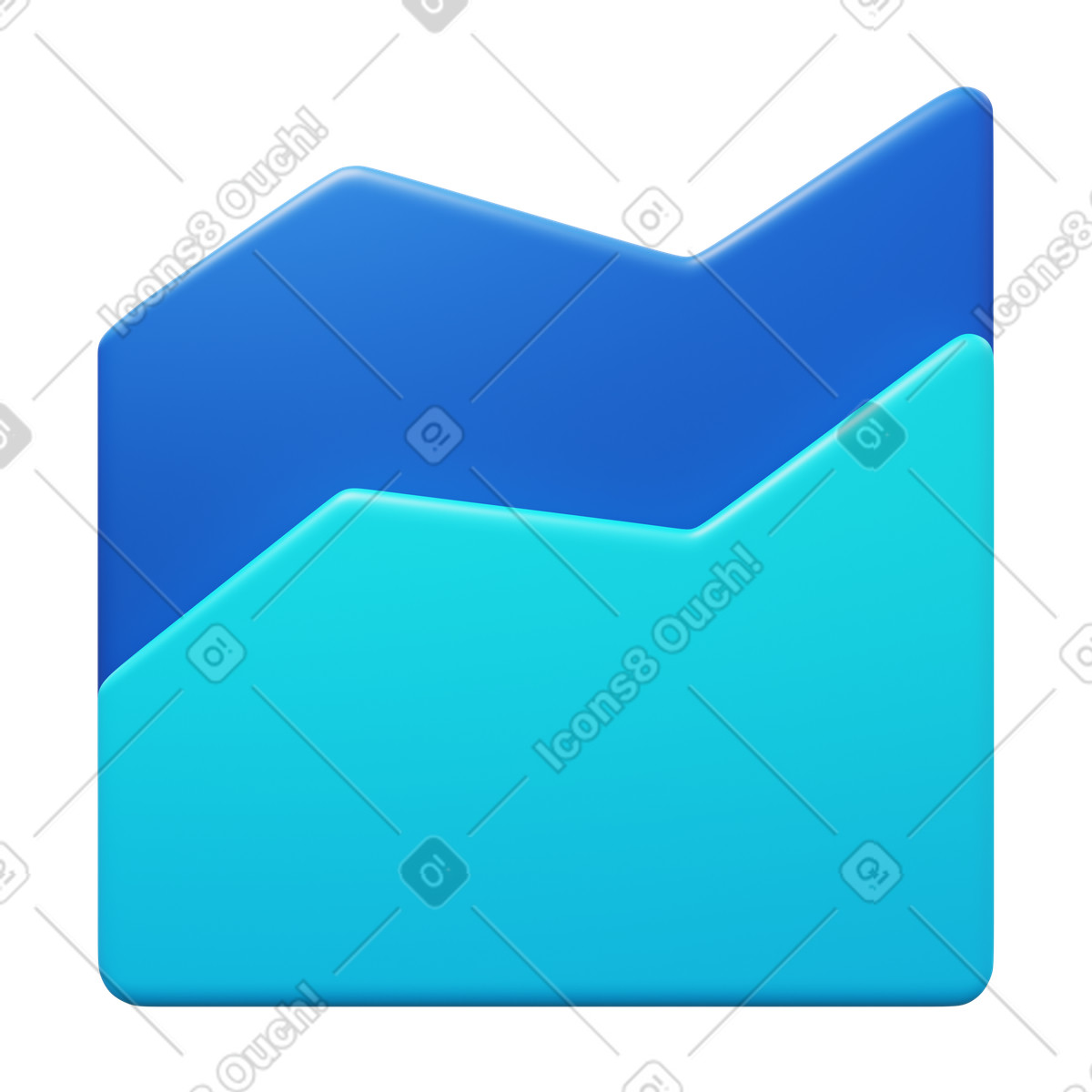 Area chart illustration in 3D Fluency style download in PNG, SVG