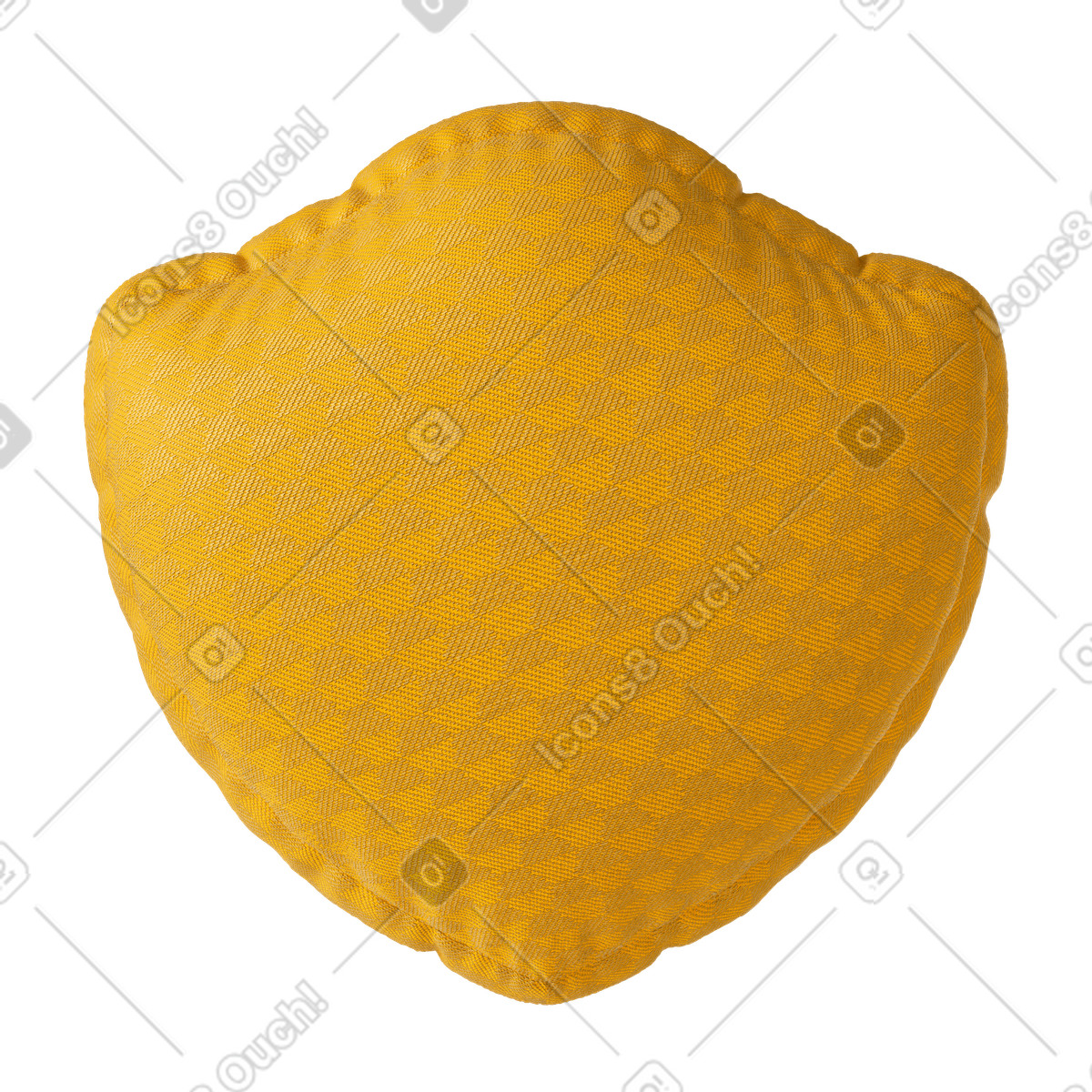 Illustration Bouclier rembourré jaune souple 3d dans le style Plush icons à télécharger aux formats PNG, SVG