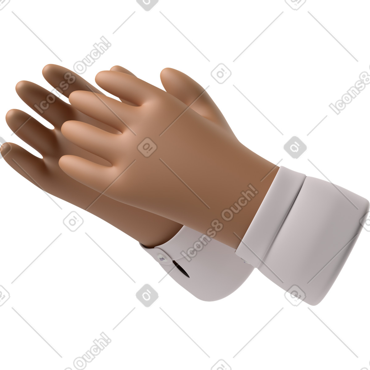 Illustration Frapper des mains de peau brune dans le style 3D Hands Fun&Wild à télécharger aux formats PNG, SVG