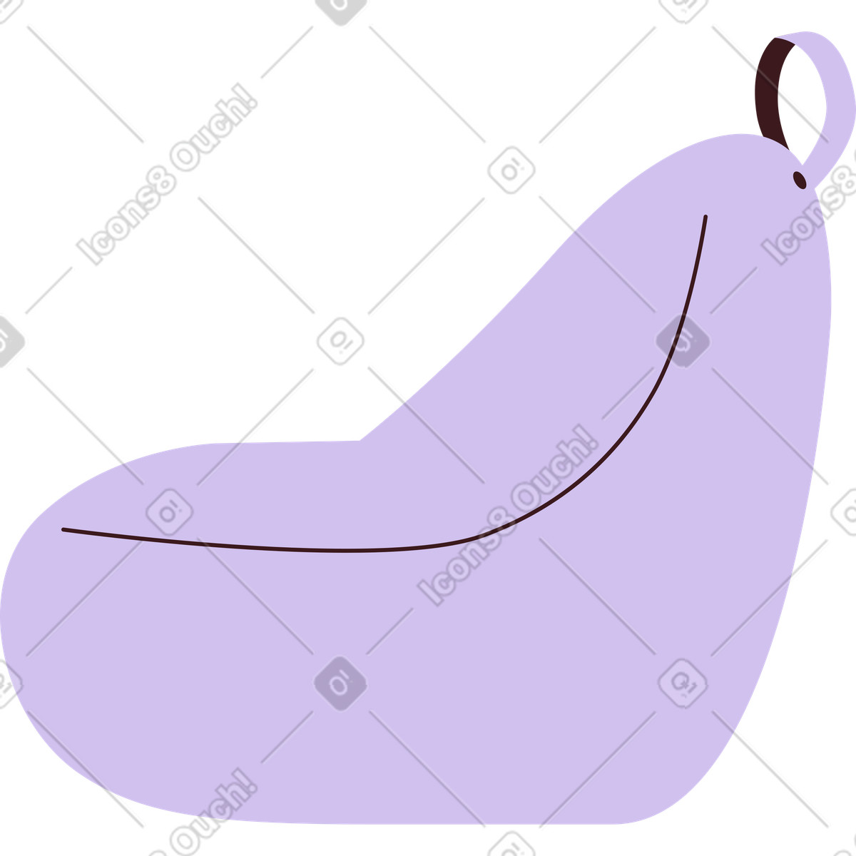 Oversized bag chair illustrazione in stile Folks scarica in PNG, SVG