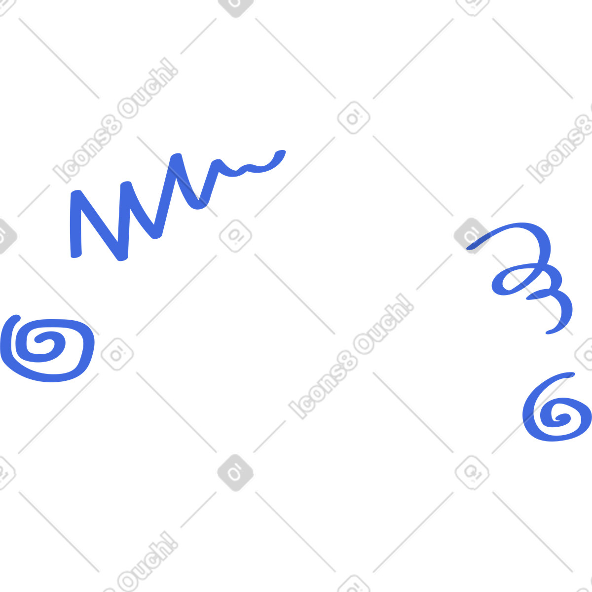 下载 Ballpoint Pen 风格的 Doodle squiggle corners with wavy line frame for notes 插画，支持 PNG、SVG 格式