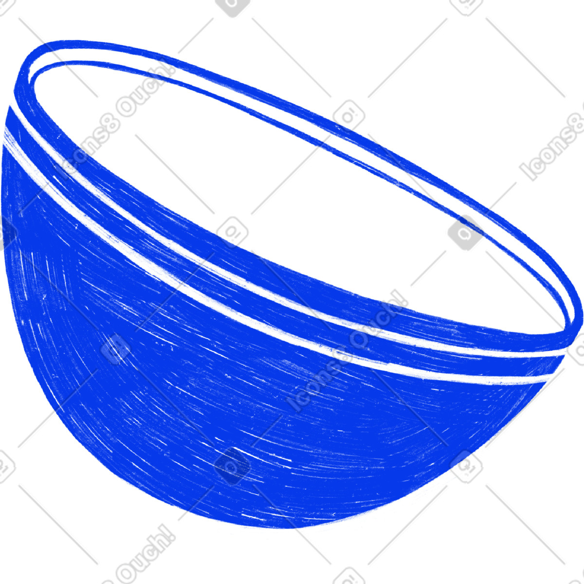 Illustration Blue deep bowl dans le style Biro à télécharger aux formats PNG, SVG