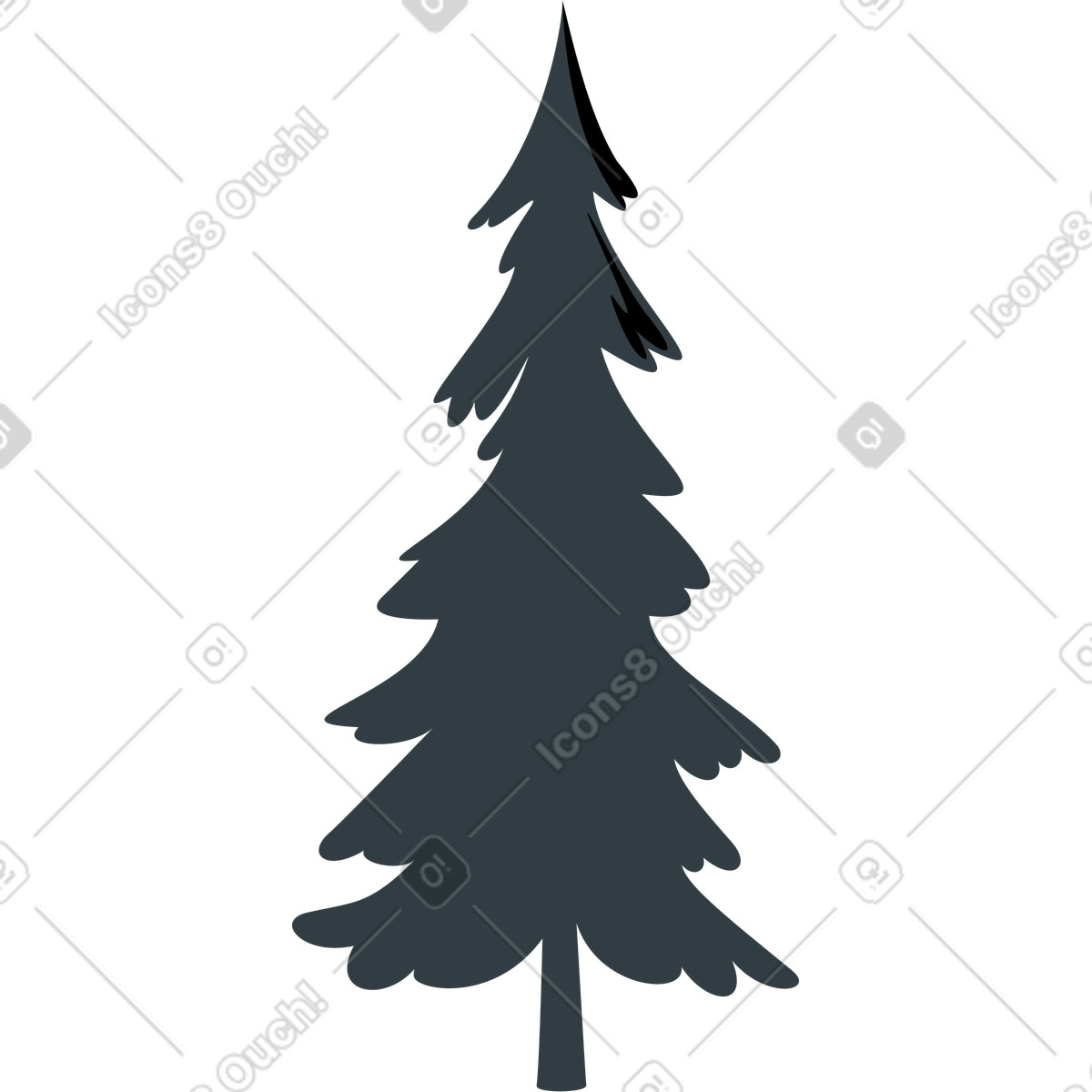 Lagom スタイルの Dark gray tree のイラストをPNG、SVG形式でダウンロード