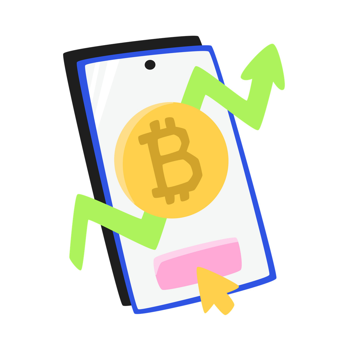 Buying bitcoin online illustrazione in stile Bouncy scarica in PNG, SVG