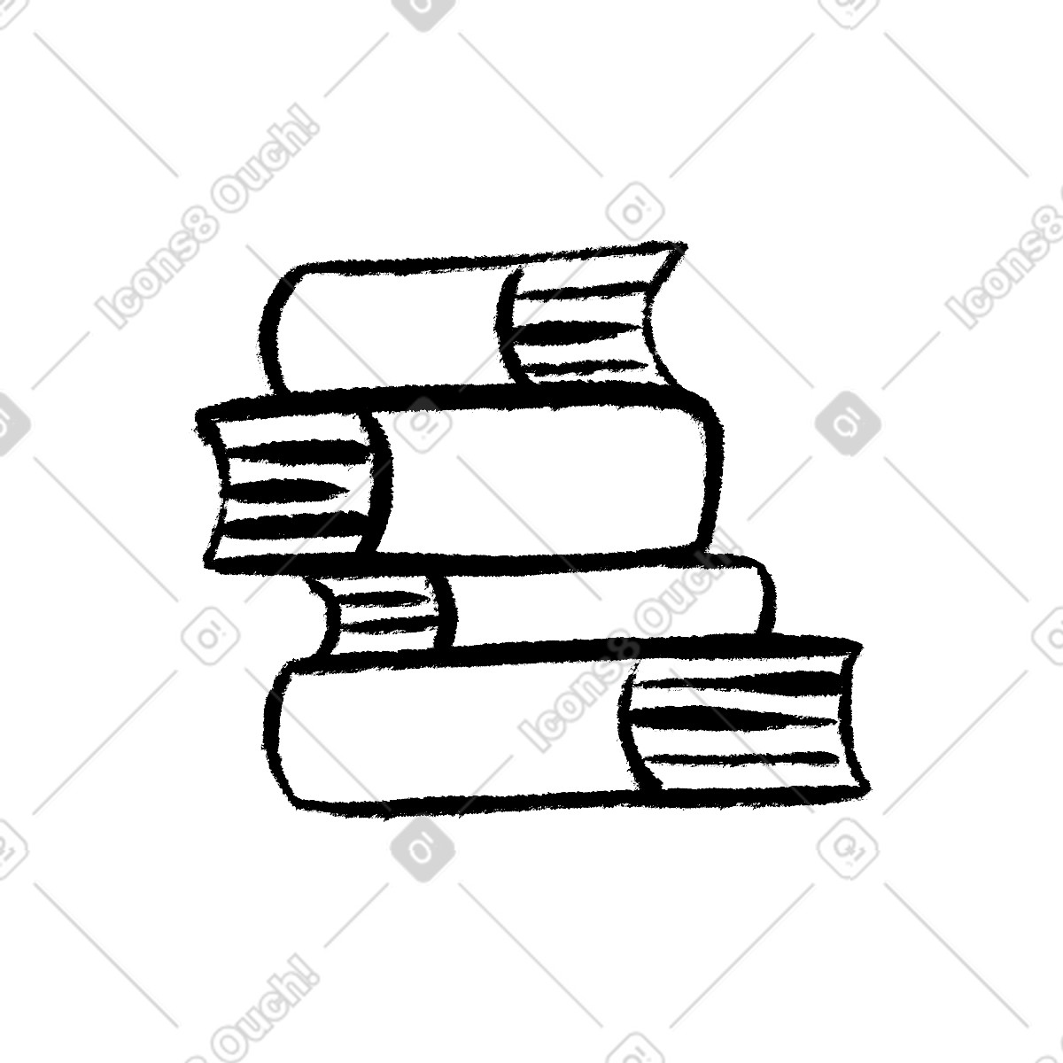 Books illustration in Doobry style download in PNG, SVG