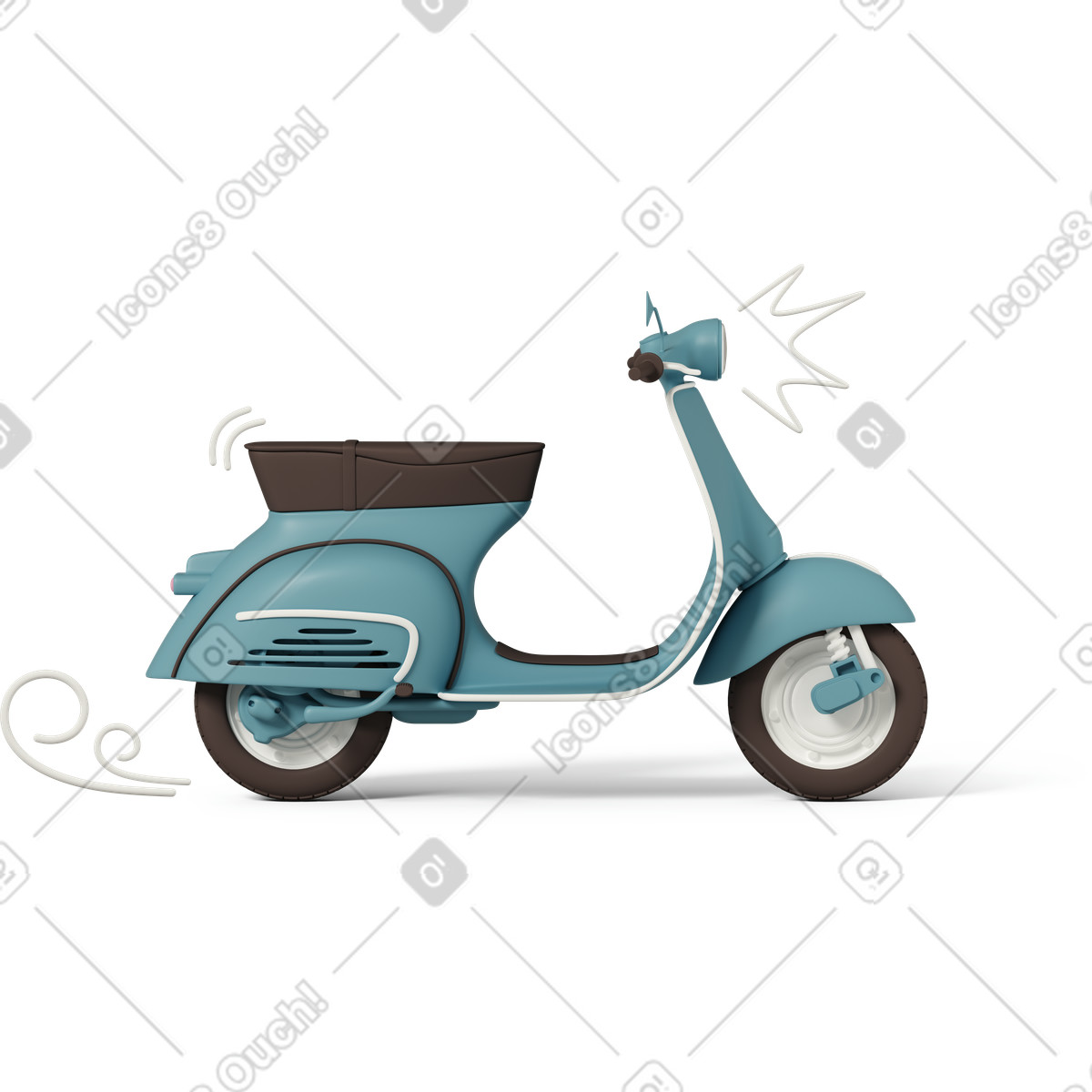 Ilustração de Scooter and lines em no estilo 3D Casual life para baixar em PNG, SVG
