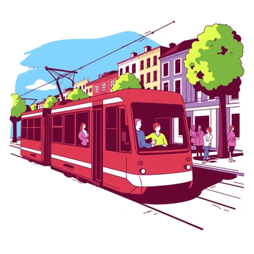 A Bordeaux tram traveling through the city with passengers inside