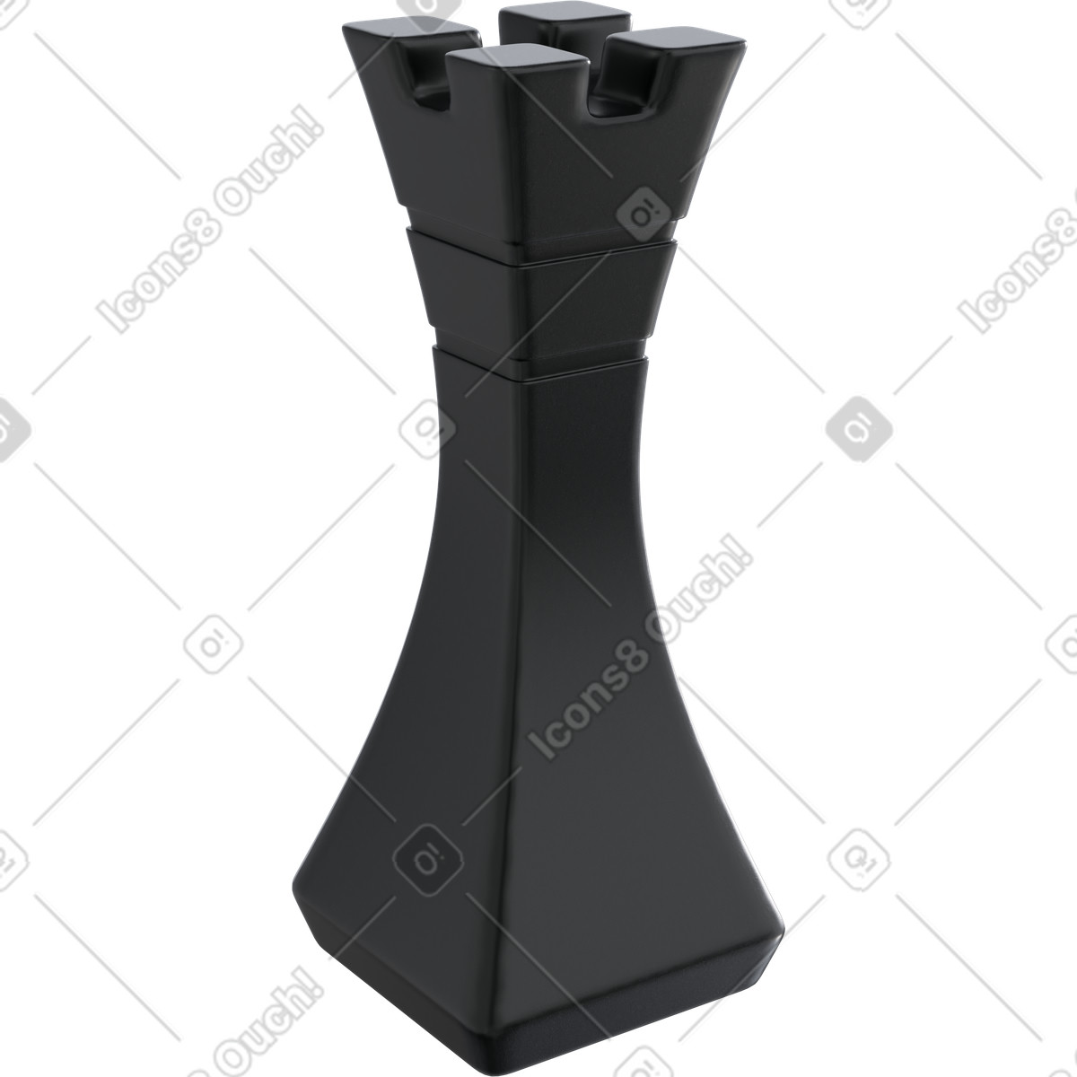 Ilustração de Business defense planning with black rook chess piece em no estilo 3D Pro para baixar em PNG, SVG