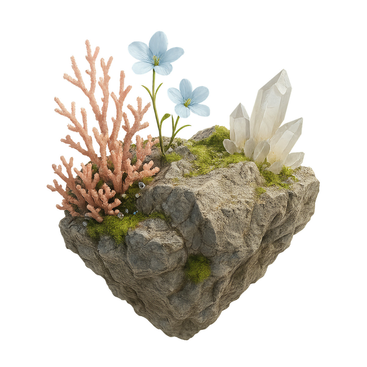 Structured coral stone illustration in Biomorphic style download in PNG, SVG