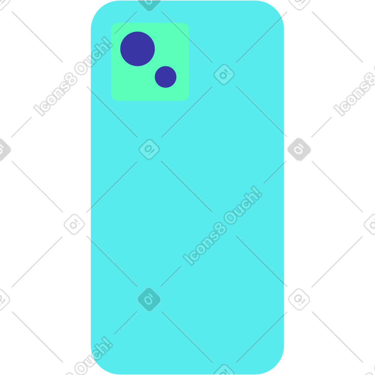 Phone back view illustration in Bright style download in PNG, SVG
