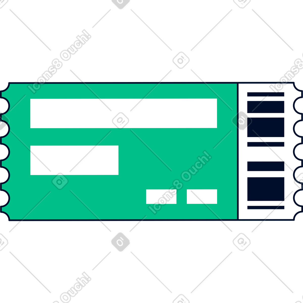 Movie ticket illustration in Teal style download in PNG, SVG