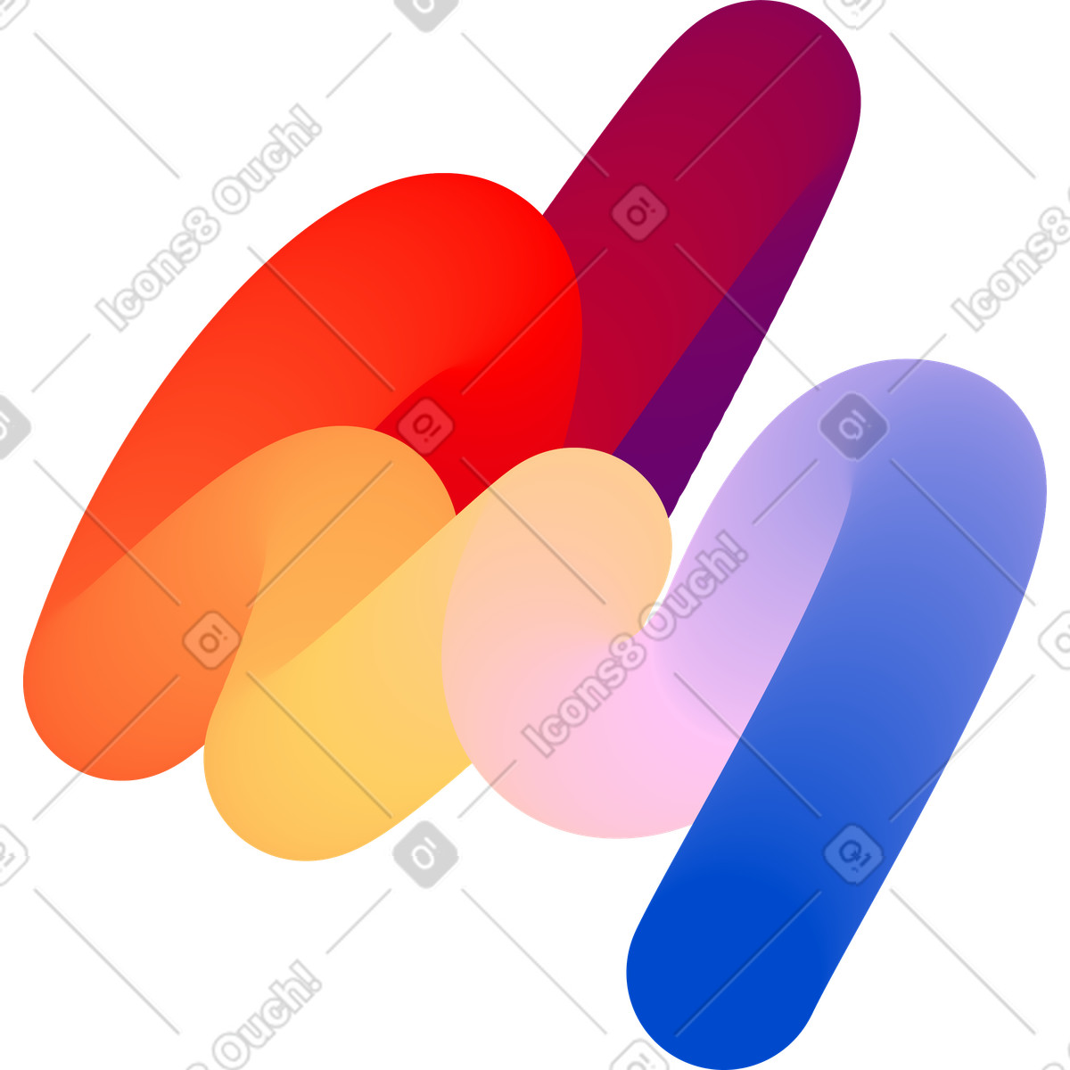 Forms スタイルの Rainbow wavy spot のイラストをPNG、SVG形式でダウンロード