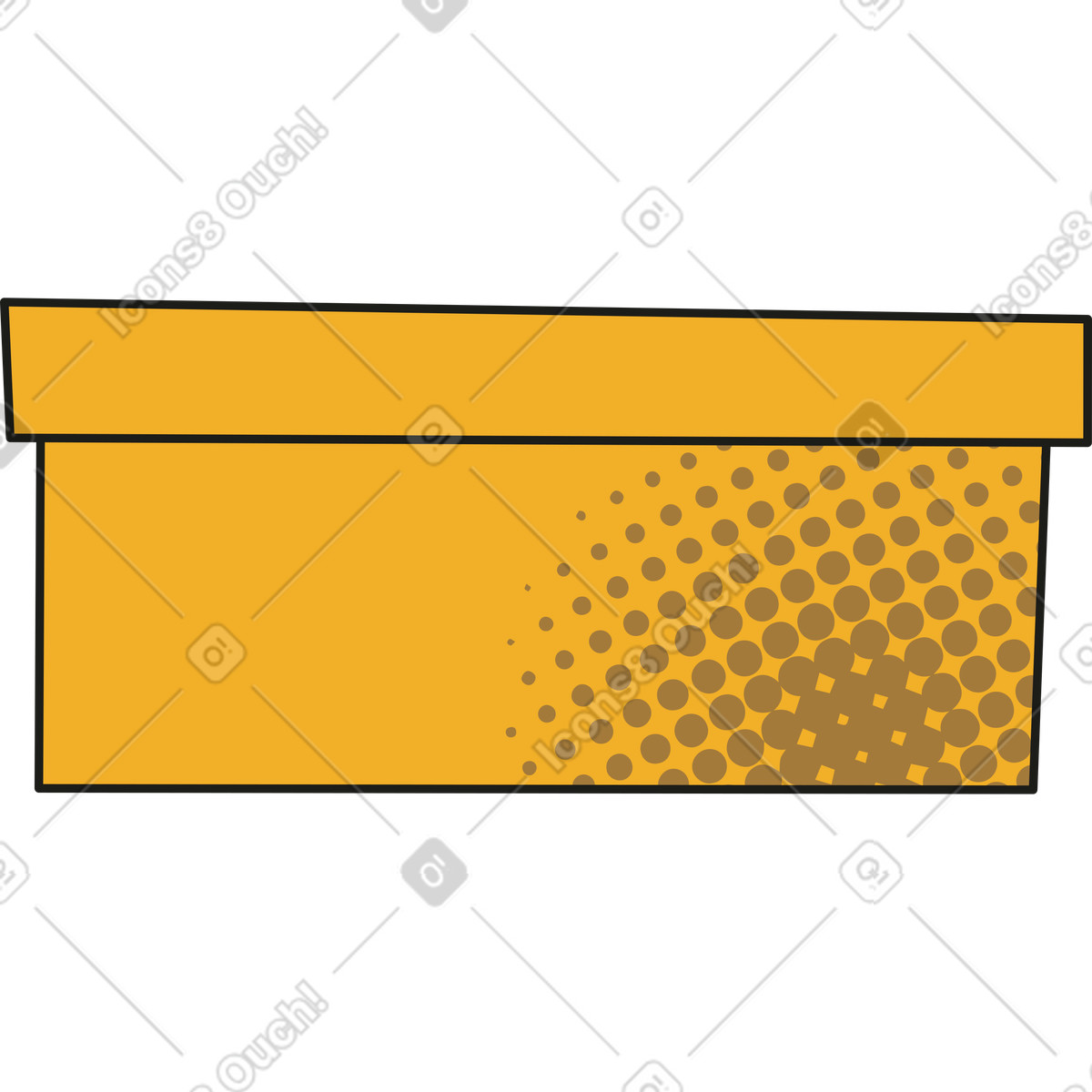 Box illustration in Rubber style download in PNG, SVG